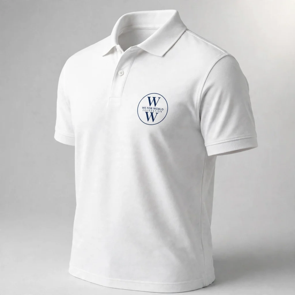 2 White Polo Shirt - We For World Foundation